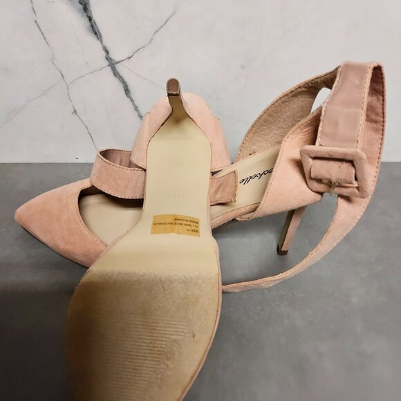 Breckelles size 11 pink suede pointed toe heels pre-owned  $12 - Picture 2 of 6
